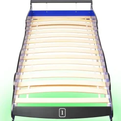 vidaXL Kinderbed raceauto met LED-verlichting blauw 90x200 cm