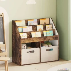 vidaXL Kinderen Boekenkast Grijs Sonoma 60 x 29,5 x 69 cm Bewerkt hout