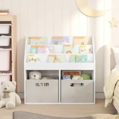 vidaXL Kinderen Boekenkast Hoogglans wit 72,5 x 29,5 x 69 cm