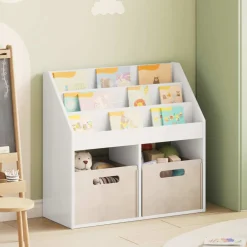 vidaXL Kinderen Boekenkast Hoogglans wit 72,5 x 29,5 x 69 cm
