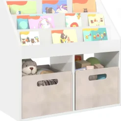 vidaXL Kinderen Boekenkast Hoogglans wit 72,5 x 29,5 x 69 cm