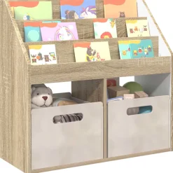 vidaXL Kinderen Boekenkast met opslag Sonoma Eiken 72,5 x 29,5 x 69 cm