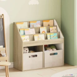 vidaXL Kinderen Boekenkast met opslag Sonoma Eiken 72,5 x 29,5 x 69 cm