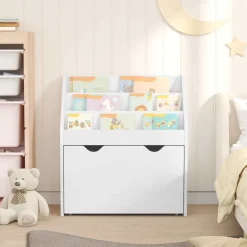 vidaXL Kinderen Boekenkast met lade Hoogglans wit 60 x 29,5 x 69 cm