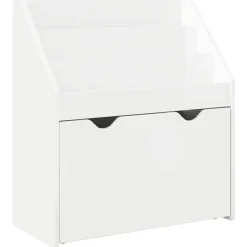 vidaXL Kinderen Boekenkast met lade Hoogglans wit 60 x 29,5 x 69 cm