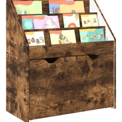 vidaXL Kinderen Boekenkast met lade Gerookt eiken 60 x 29,5 x 69 cm