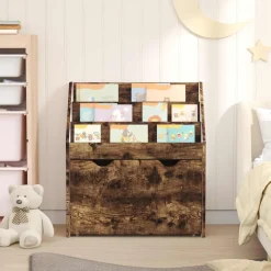 vidaXL Kinderen Boekenkast met lade Gerookt eiken 60 x 29,5 x 69 cm