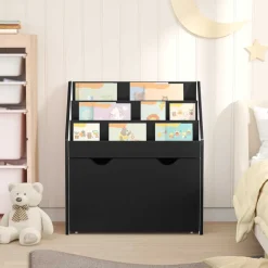vidaXL Kinderen Boekenkast Zwart 60 x 29,5 x 69 cm Bewerkt hout