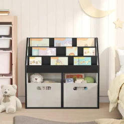 vidaXL Kinderen Boekenkast Zwart 72,5 x 29,5 x 69 cm Bewerkt hout