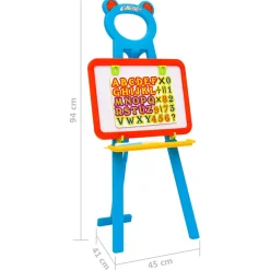 vidaXL Kinderezel met krijtbord en whiteboard 2-in-1