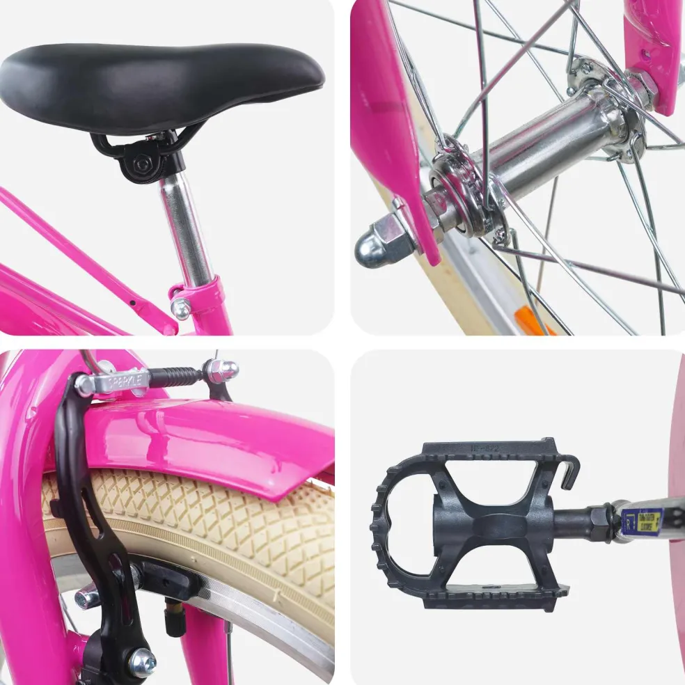 vidaXL Kinderfiets 20 Inch voor 6-11 jaar oud Donkerroze