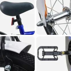 vidaXL Kinderfiets 12 Inch voor 2-4 jaar oud Blauw Wit