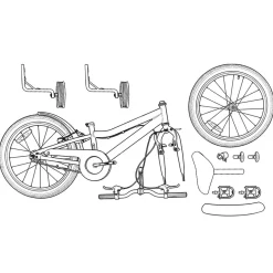 vidaXL Kinderfiets 12 Inch voor 2-4 jaar oud Blauw Wit