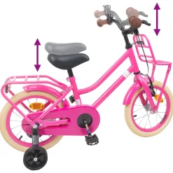 vidaXL Kinderfiets 12 Inch voor 2-4 jaar oud Donkerroze