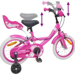 vidaXL Kinderfiets 12 Inch voor 2-4 jaar oud Roze