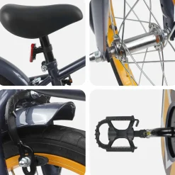 vidaXL Kinderfiets 16 Inch voor 4-6 jaar oud Donkergrijs