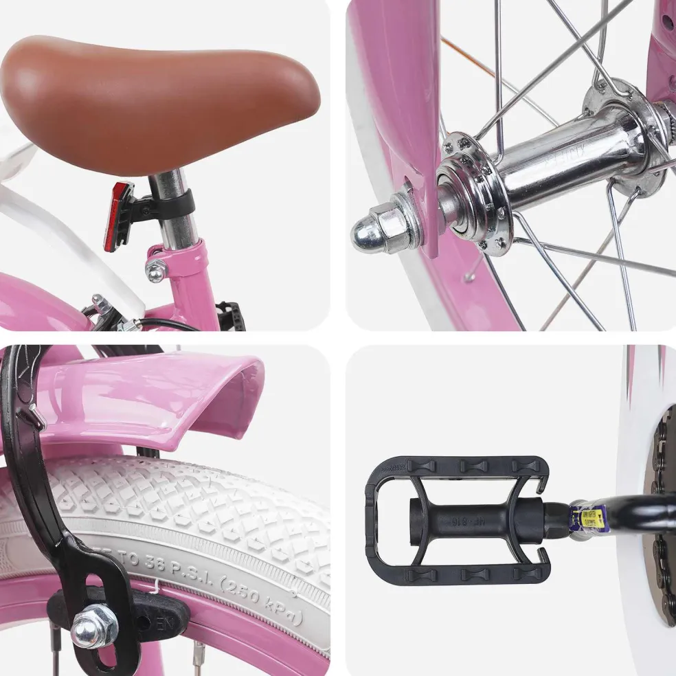 vidaXL Kinderfiets 12 Inch voor 2-4 jaar oud Lichtroze