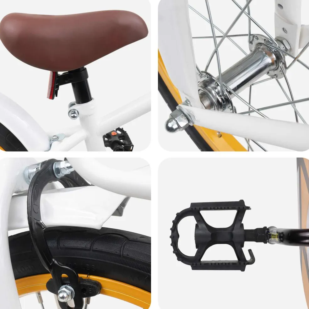 vidaXL Kinderfiets 16 Inch voor 4-6 jaar oud Wit