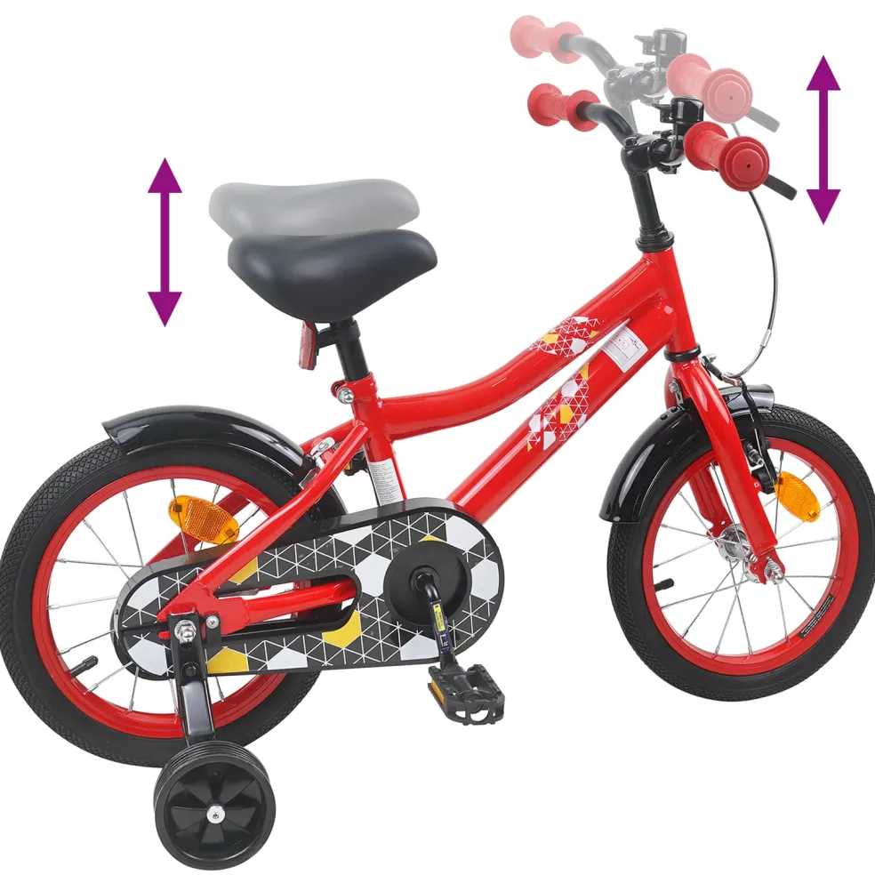vidaXL Kinderfiets 12 Inch voor 2-4 jaar oud Rood