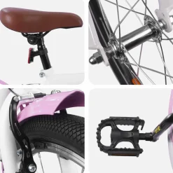 vidaXL Kinderfiets 18 Inch voor 5-7 jaar Lichtroze