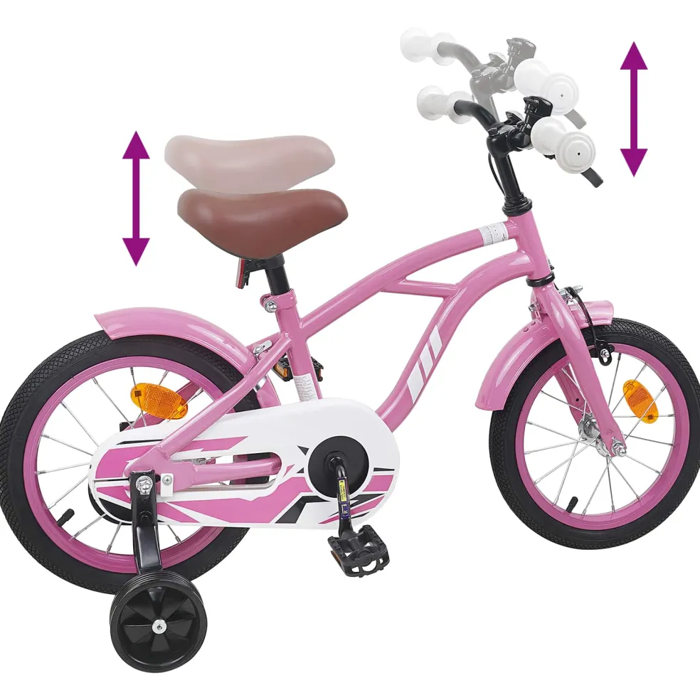 vidaXL Kinderfiets 12 Inch voor 2-4 jaar oud Lichtroze