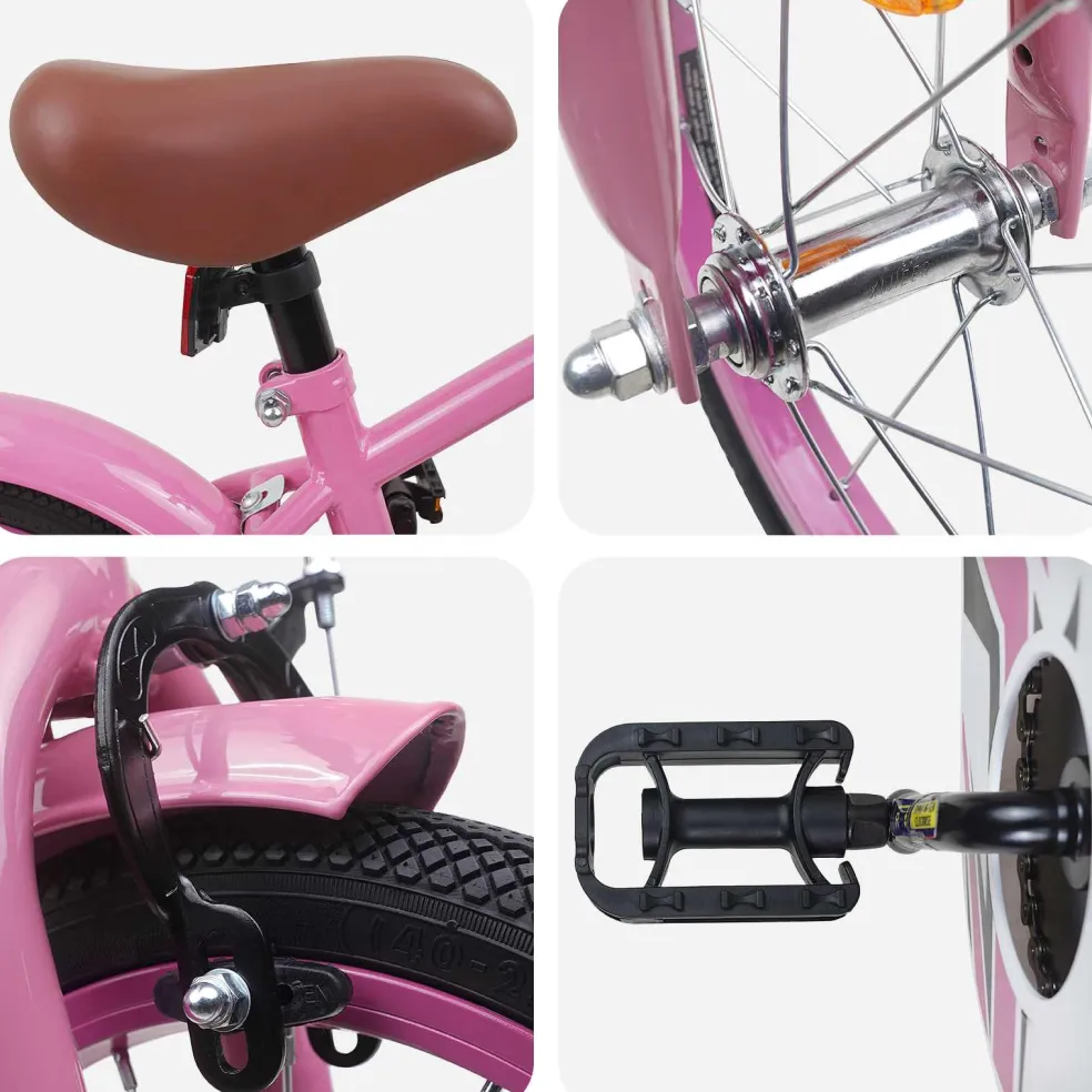 vidaXL Kinderfiets 12 Inch voor 2-4 jaar oud Lichtroze