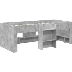 vidaXL Kinder Hoogslaper Betongrijs 80 x 200 cm Bewerkt hout