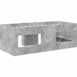 vidaXL Kinder Hoogslaper Betongrijs 80 x 200 cm Bewerkt hout