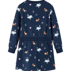 vidaXL Kinderjurk met lange mouwen 104 marineblauw