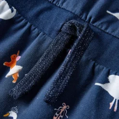 vidaXL Kinderjurk met lange mouwen 104 marineblauw
