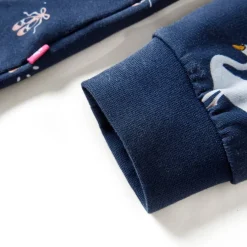 vidaXL Kinderjurk met lange mouwen 104 marineblauw