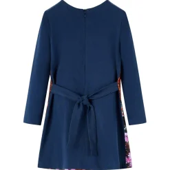 vidaXL Kinderjurk met lange mouwen 116 marineblauw