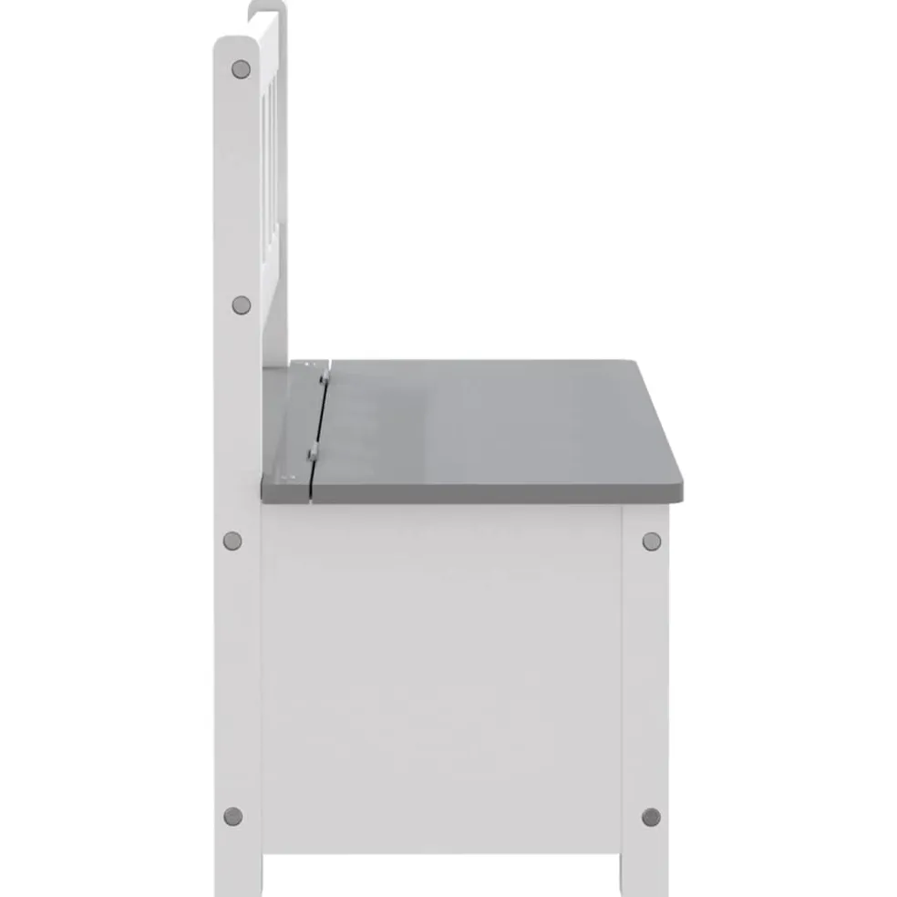 vidaXL Kinderopbergbankje 60x30x55 cm MDF wit en grijs