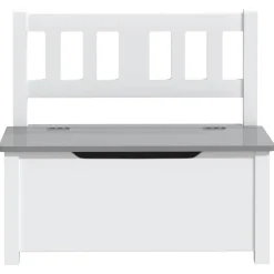 vidaXL Kinderopbergbankje 60x30x55 cm MDF wit en grijs