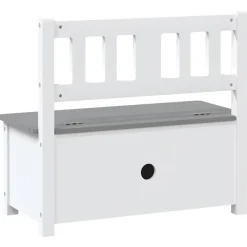 vidaXL Kinderopbergbankje 60x30x55 cm MDF wit en grijs