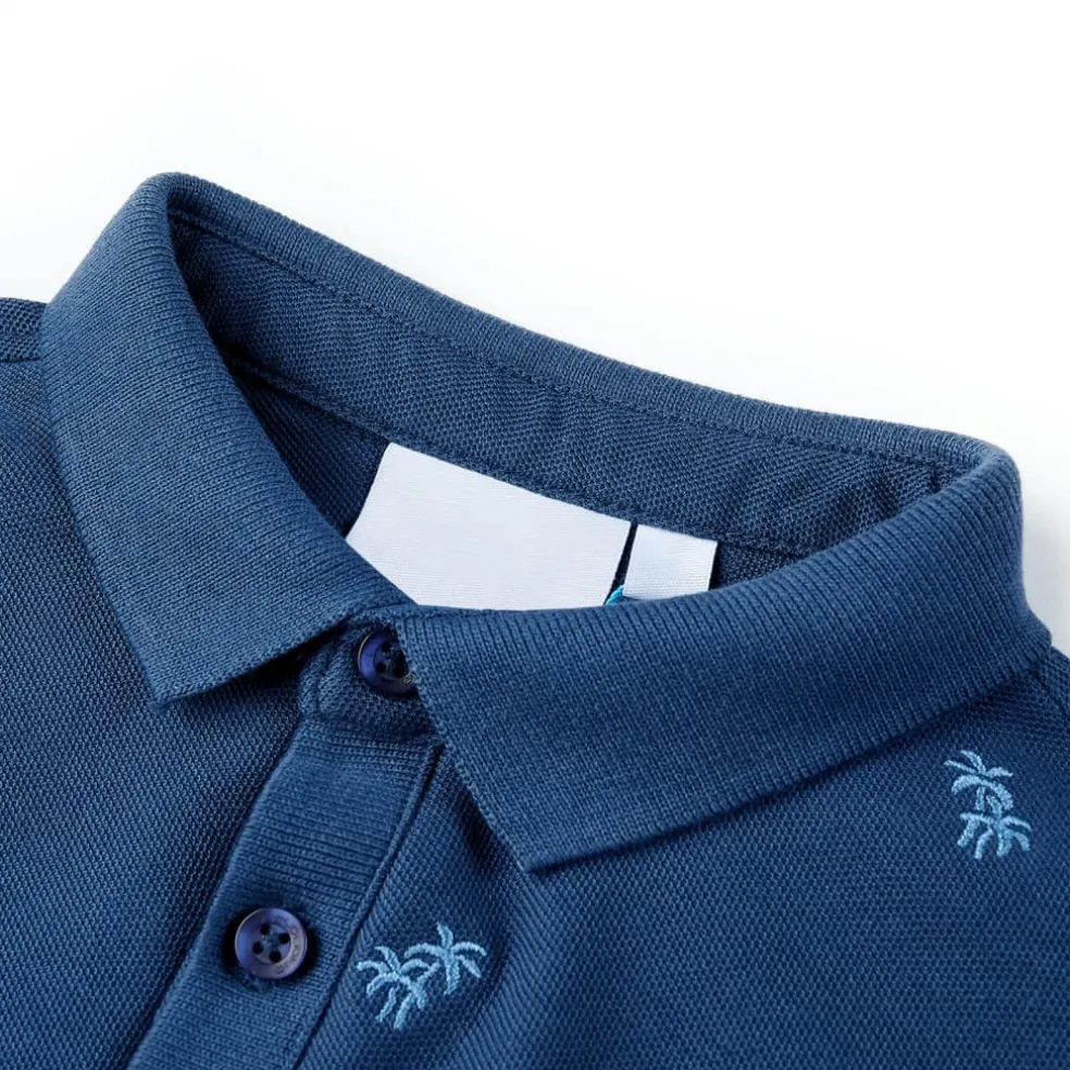 vidaXL Kinderpoloshirt 92 donkerblauw