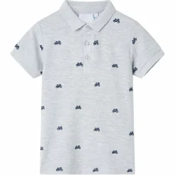 vidaXL Kinderpoloshirt 92 gemêleerd grijs