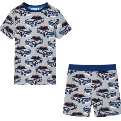 vidaXL Kinderpyjama met korte mouwen 104 grijs