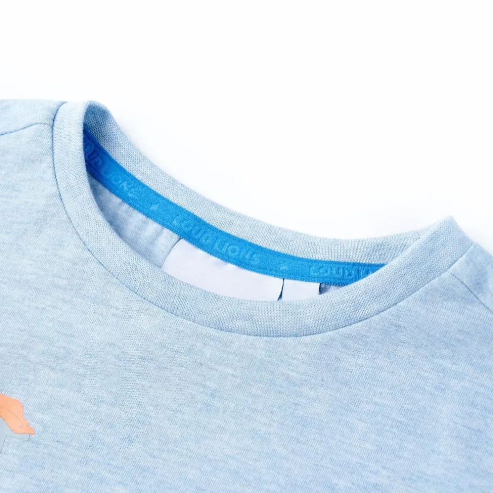 vidaXL Kindershirt 104 gemêleerd zachtblauw