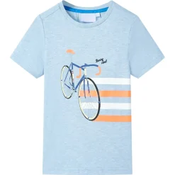 vidaXL Kindershirt 104 gemêleerd zachtblauw
