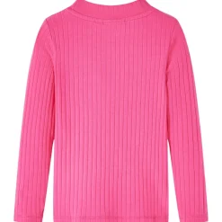 vidaXL Kindershirt met lange mouwen geribd 92 felroze