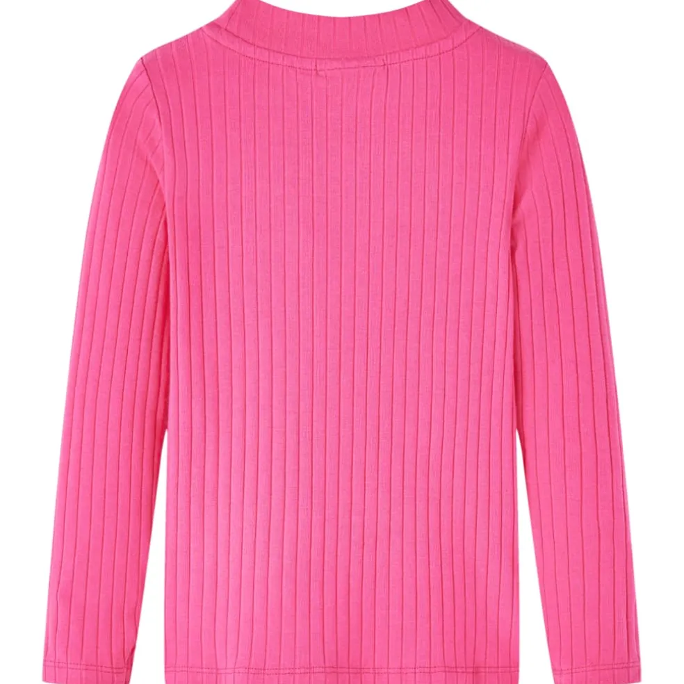 vidaXL Kindershirt met lange mouwen geribd 92 felroze
