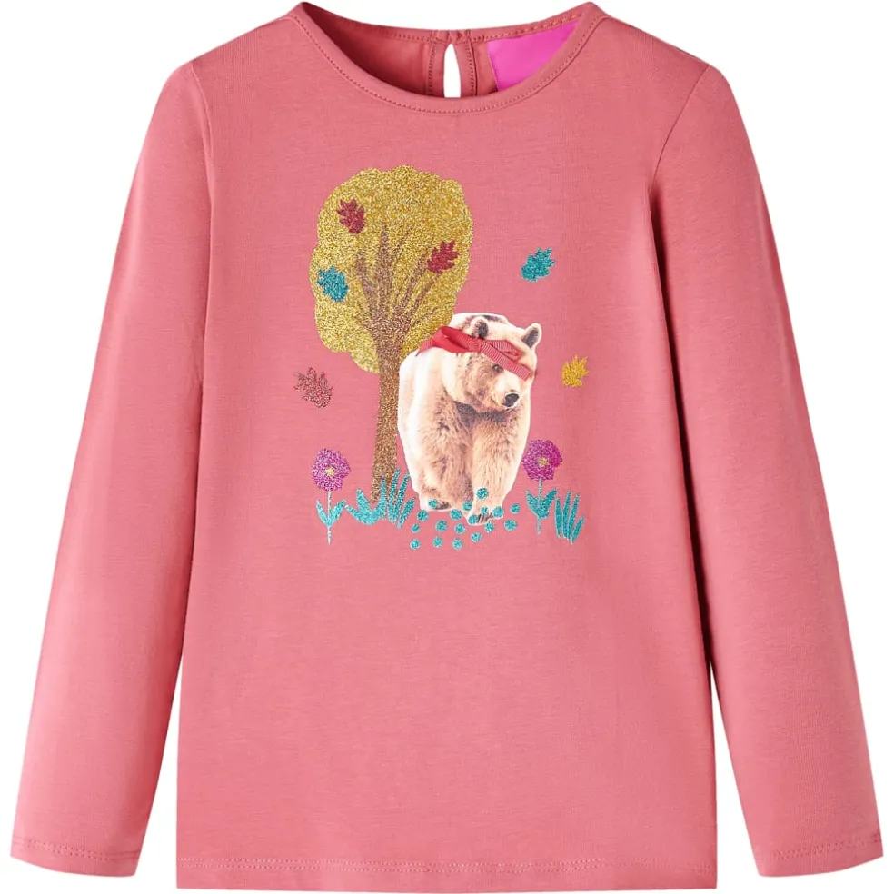 vidaXL Kindershirt met lange mouwen 116 oudroze