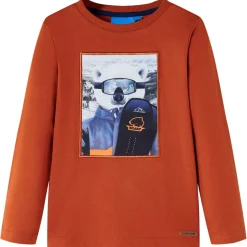 vidaXL Kindershirt met lange mouwen 104 lichtroestkleurig