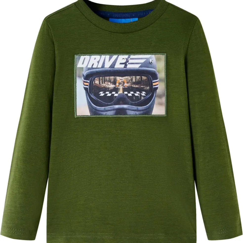 vidaXL Kindershirt met lange mouwen 104 donkerkakikleurig