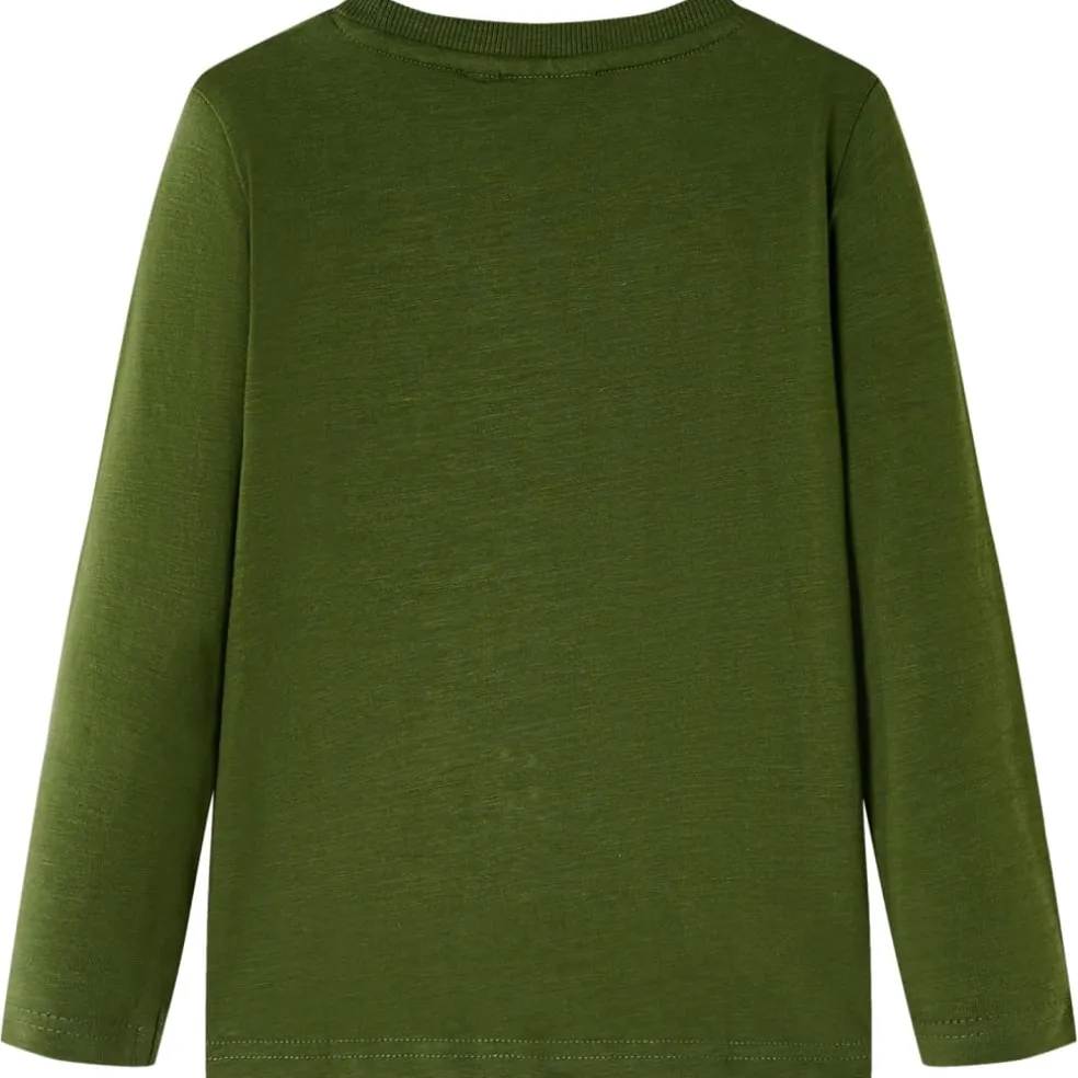 vidaXL Kindershirt met lange mouwen 104 donkerkakikleurig
