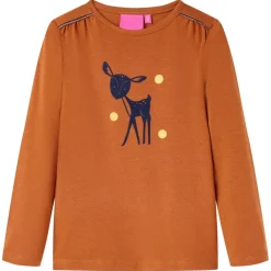 vidaXL Kindershirt met lange mouwen 92 cognackleurig