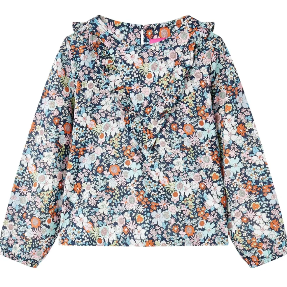 vidaXL Kindershirt met lange mouwen 92 donkerblauw
