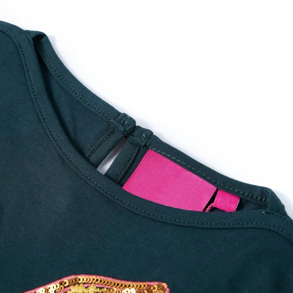 vidaXL Kindershirt met lange mouwen 104 donkergroen