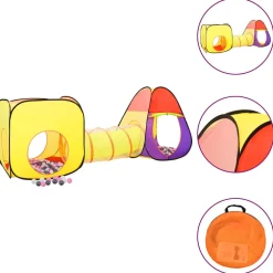vidaXL Kinderspeeltent met 250 ballen 255x80x100 cm meerkleurig